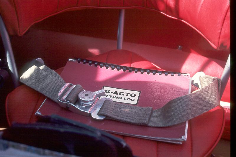 G-AGTO: log book at Thruxton in 2000