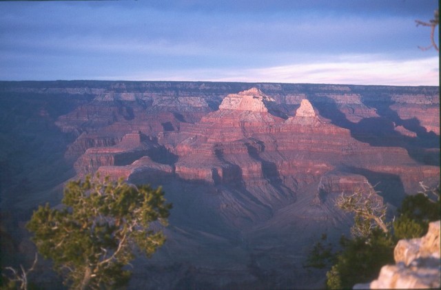 North Rim of the Grand Canyon from Yavapai at sunset