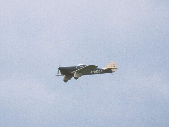 Miles Hawk Speed 6 G-ADGP passing the marshal line