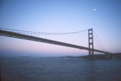 Golden Gate Bridge and Moon