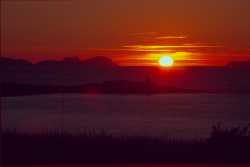 Sunset over the Blaskets over the Lighthouse